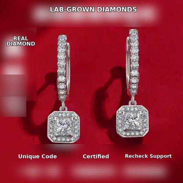 D-Color Lab Diamond Drop Earrings